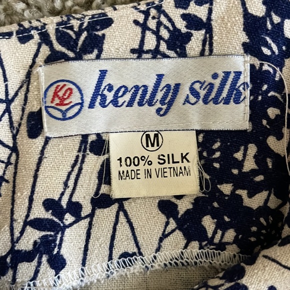 Floral Sleeveless dress Blue/Beige size M - Picture 3 of 4